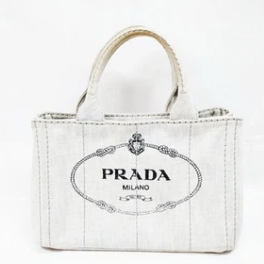 Prada Ivory Canvas Tote